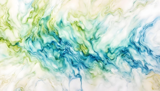 A green and blue swirl in a white background