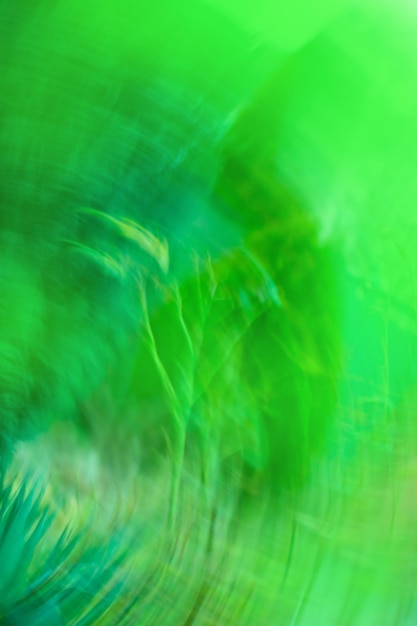 Green blurred bokeh background with motion effect