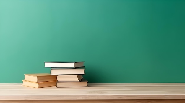 Green Board with Some Books Educational Background Ideal for Educational Designs PPT Background