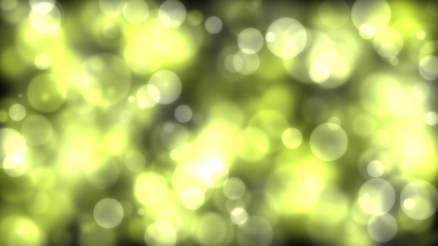 Green bokeh background with a blurry yellow light effect