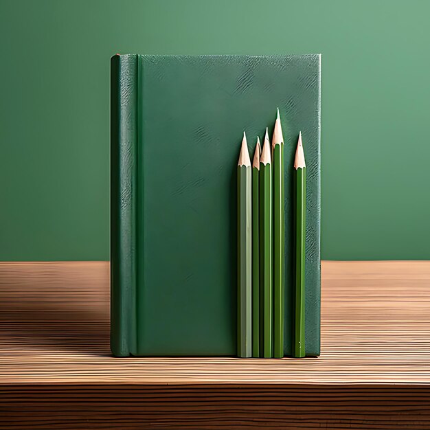 a green book with a green cover that says quot pencils quot on the front