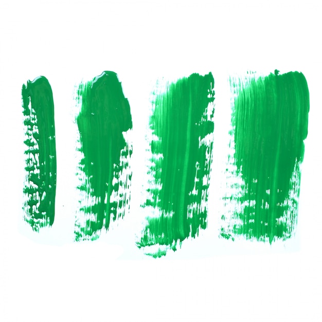 Green brush stroke on grunge background