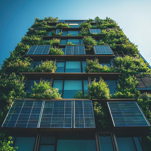 Green Building with EnergyEfficient Design and Solar Panels