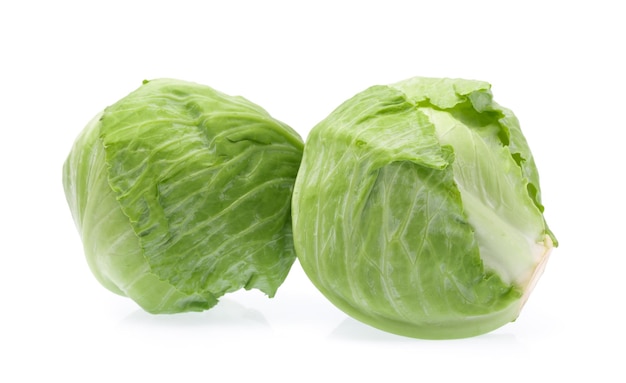 green cabbage isolated on white background