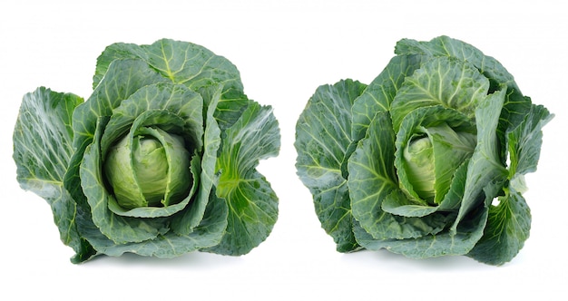 Green cabbage isolated on white