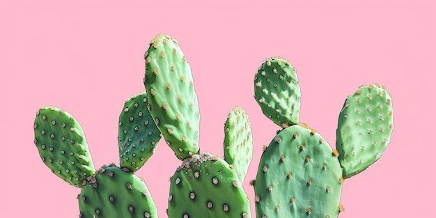 Green Cactus Oasis on Pink Dreamland