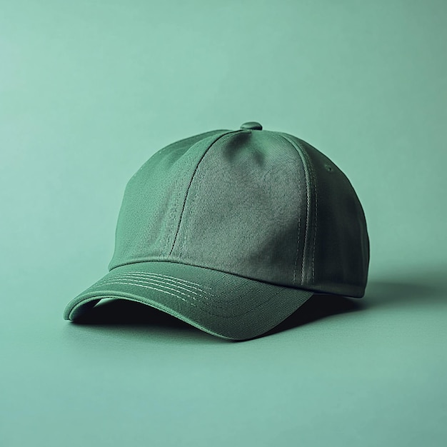 a green cap that has the word quot the quot on it