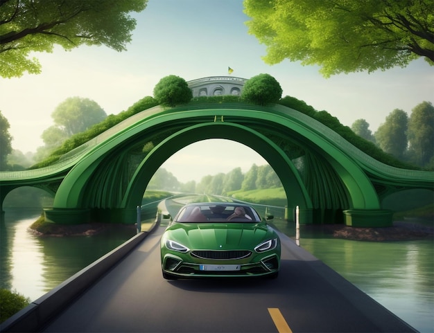 a green car