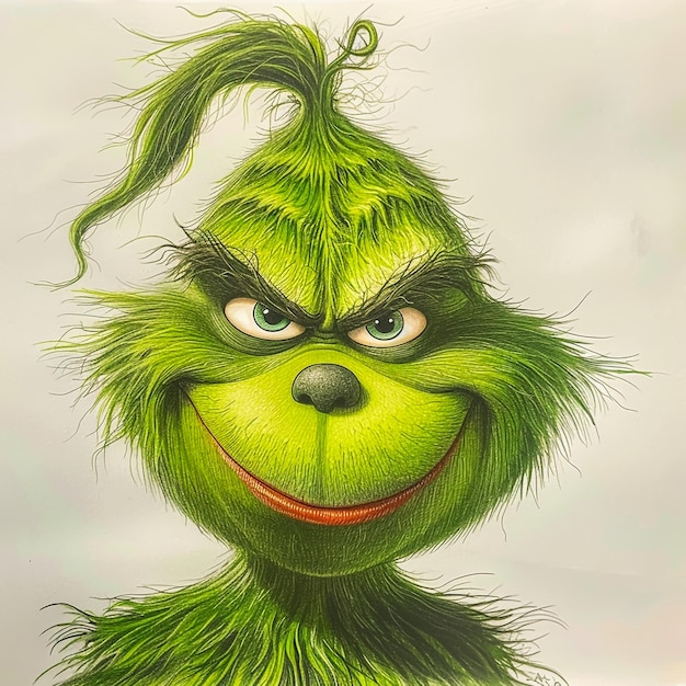 green cartoon hairy monster 3d