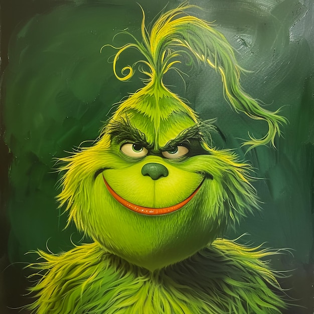 green cartoon hairy monster 3d