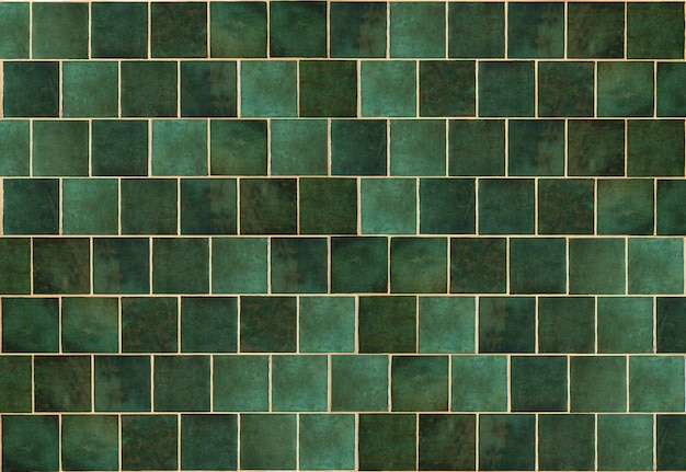 Green ceramic tile background old vintage ceramic tiles in green to decorate the kitchen or bathroom...