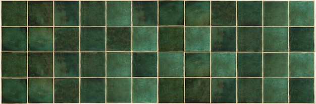 Green ceramic tile background old vintage ceramic tiles in green to decorate the kitchen or bathroom