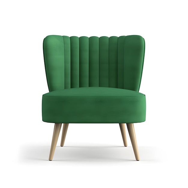 Green chair isolated on white background