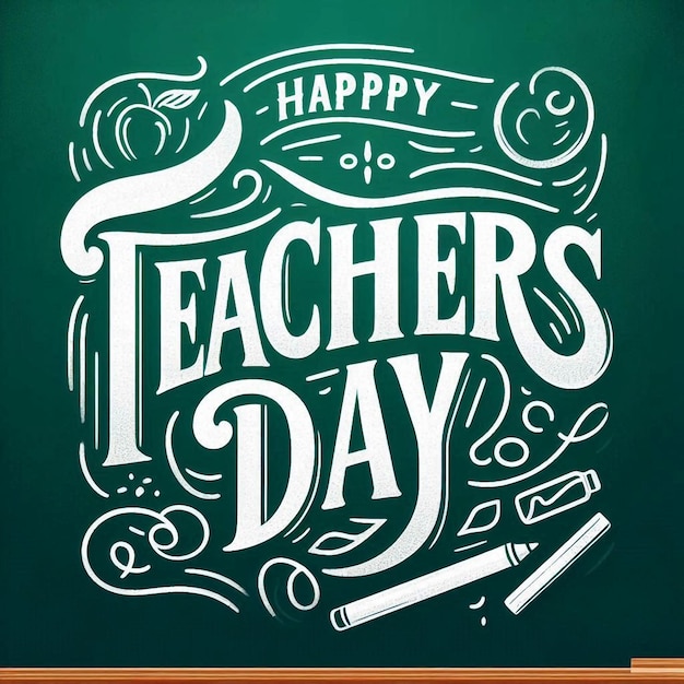 a green chalkboard with a quote that says teachers day