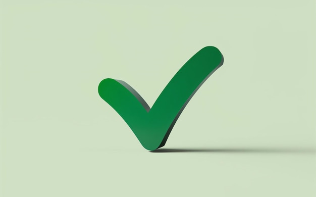 Green check mark Symbol of approval or success