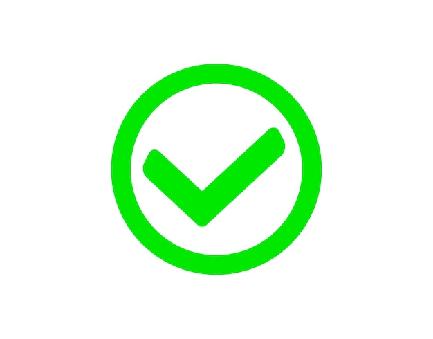 Green check mark on white background