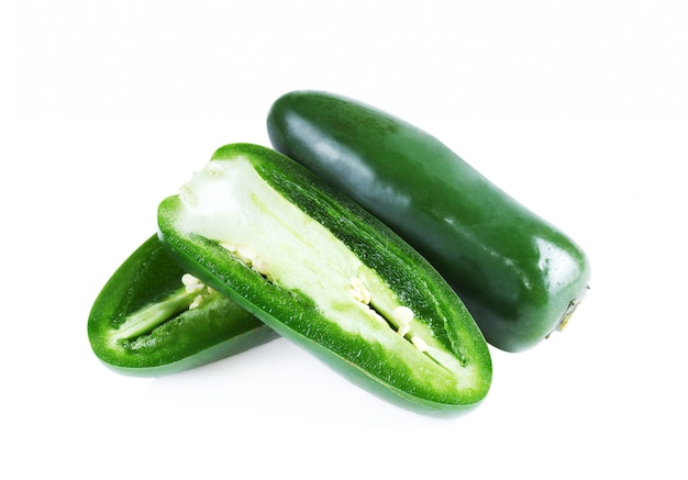 Green chili isolate on white background