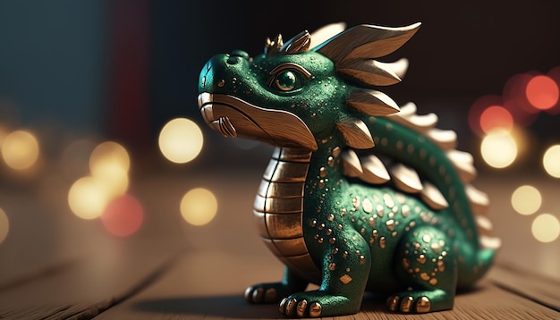 Green chinese dragon for new year symbol of 2024 Generative AIx9