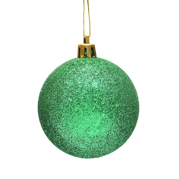 Green christmas ball isolated on white background Perfectly retouched full depth of field on the photo