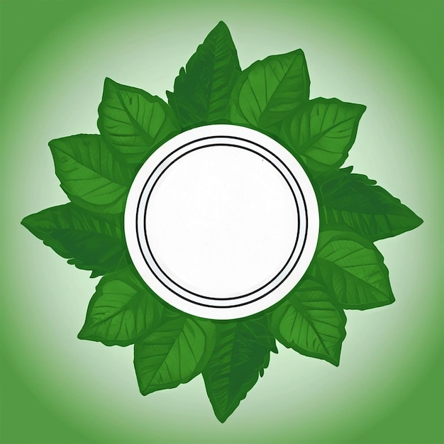 Photo green circle leaves frame ecology concept