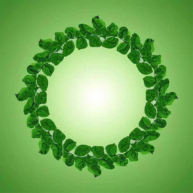 Photo green circle leaves frame ecology concept