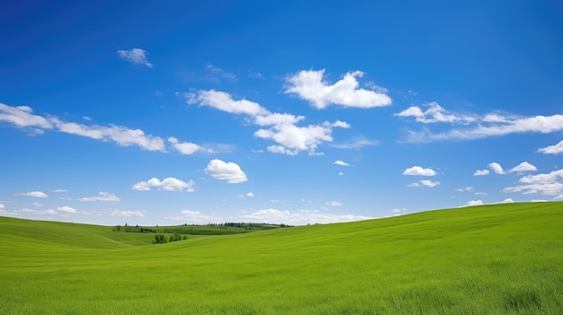 Photo green clear light blue sky