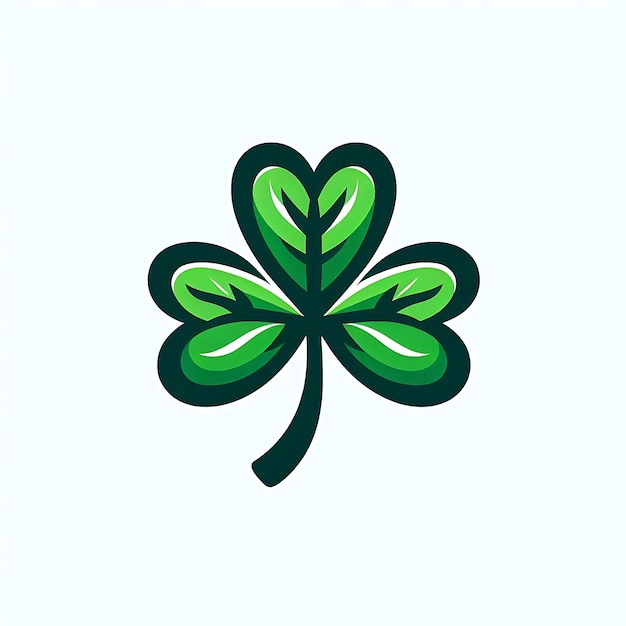 Photo green clover leaf logo template design vector