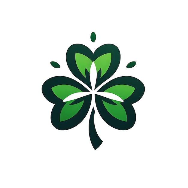 Photo green clover leaf logo template design vector