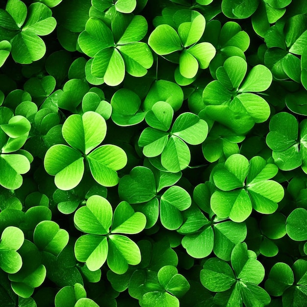 Green clover leaves background Saint Patricks day background