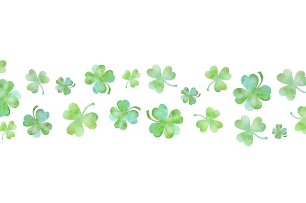 Green clover watercolor illustration