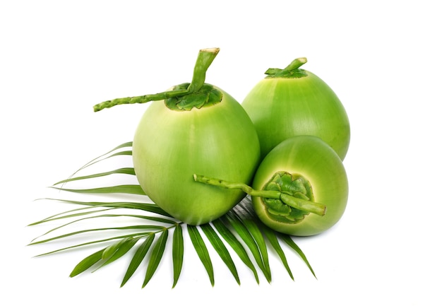 Green coconut isolated on white background