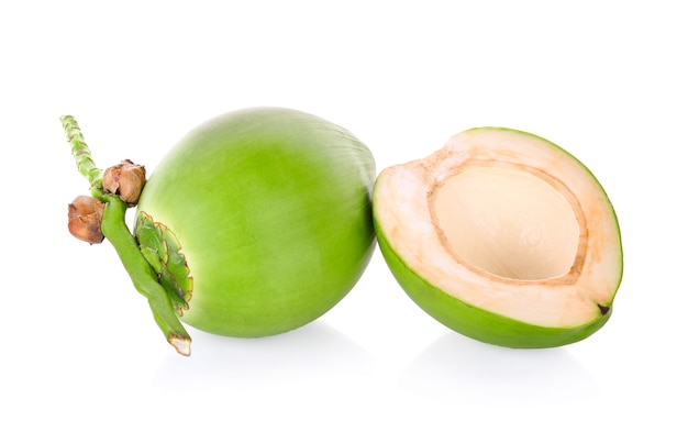 Green coconut isolated on white background