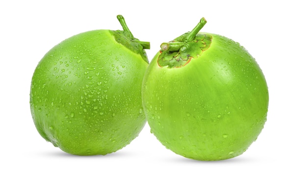 Green coconut isolated on white background