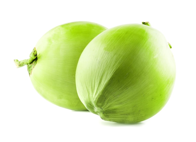 Green coconut isolated on white