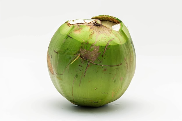 Photo green coconut with coco nut water isolated on white background