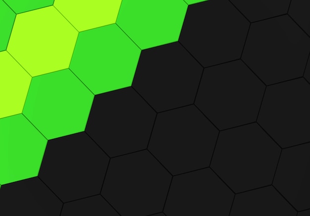 green color and black hexagonal shape pattern wall background.