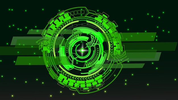 Green color HUD elements digital technology neon background