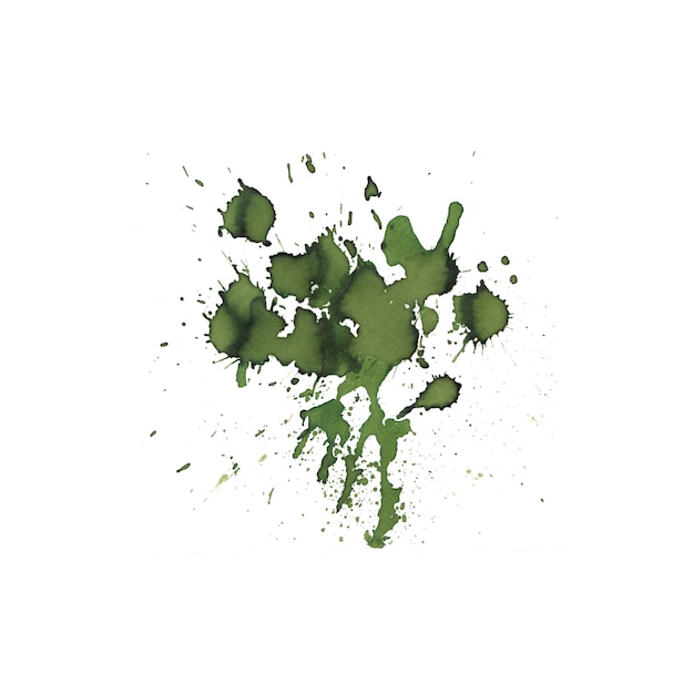 Green color watercolor splash abstract hand drawn background.