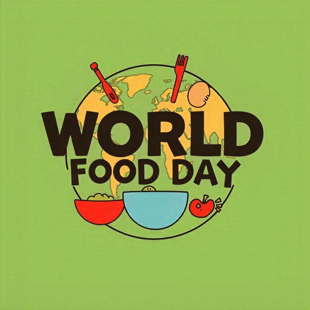 a green cover with a world food day written on it