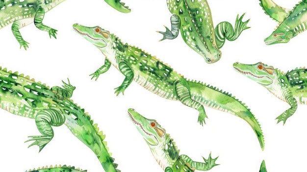 Photo green crocodiles background