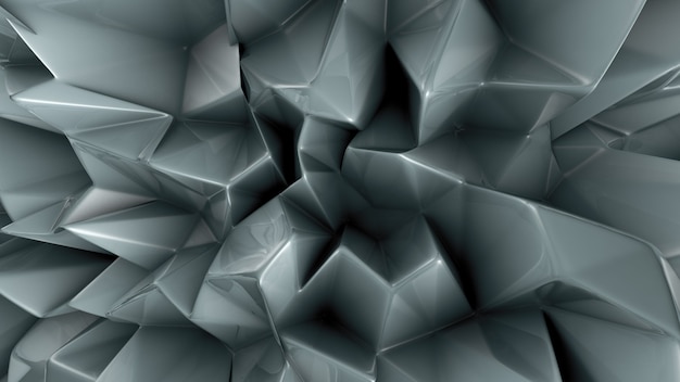 Green crystal background with triangles. 3d rendering.