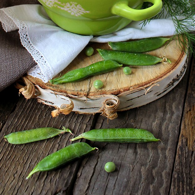 Green cucumber peas