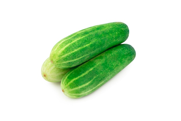 Green Cucumbers On White