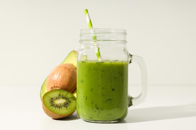 Green detox smoothie, concept of healthy nutrition and healthy lifestyle