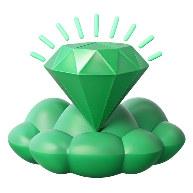 a green diamond that is on a white background