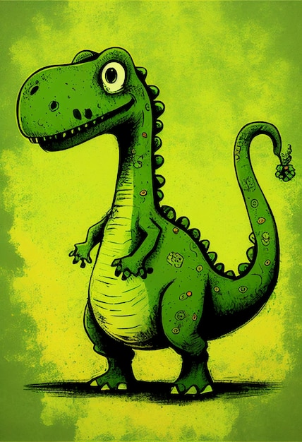 A green dinosaur with a green dinosaur on it