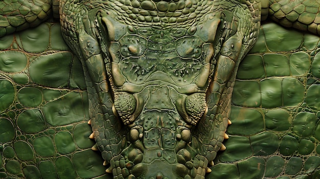 a green dragon head with a dragon head on it