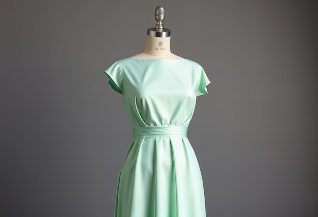 Photo a green dress with a tag that says  cout  on the front