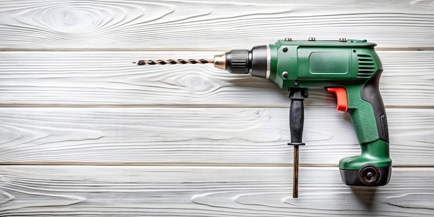 a green drill with a green screwdriver on it