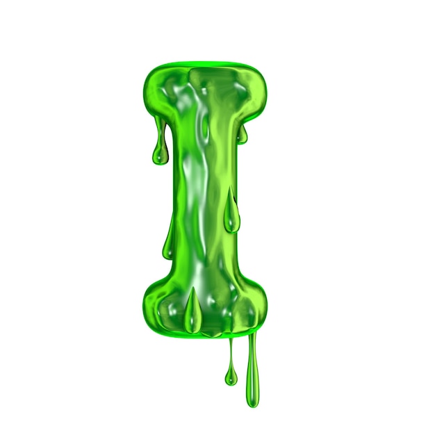 Green dripping slime halloween capital letter I